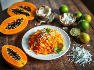 Doce de Mamão Ralado com Coco e Limão