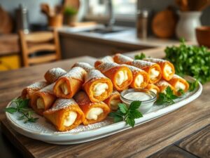 Massa de Canudinho Crocante com Recheio de Queijo