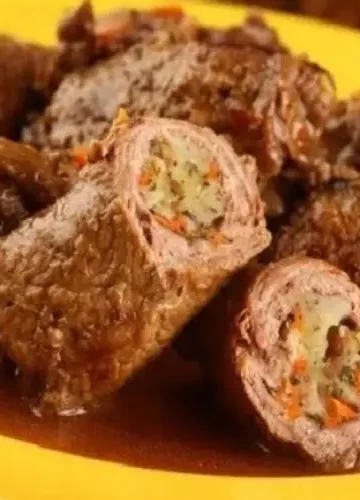 Receita de Bife Rolê com Azeitonas