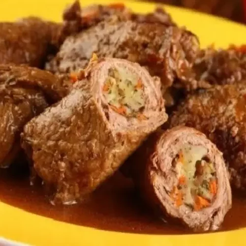 Receita de Bife Rolê com Azeitonas