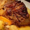 Receita de  Carne Assada com Maçã e Vinho do Porto