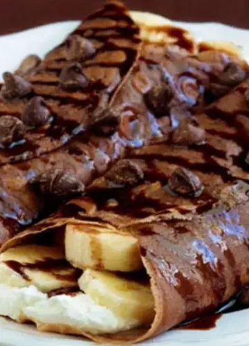 Receita de Crepe de Chocolate com Banana