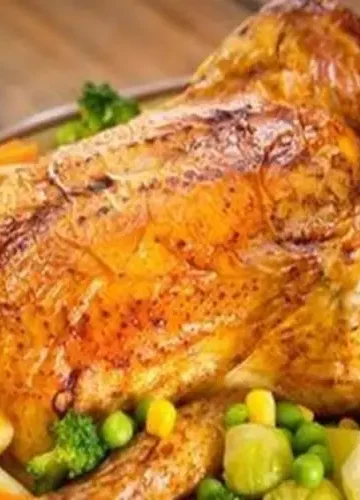 Receita de Frango assado com legumes e alecrim