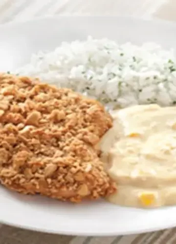 Receita de Frango crocante com creme de milho