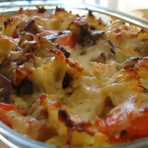 Receita de Massa Gratinada com Atum e Legumes