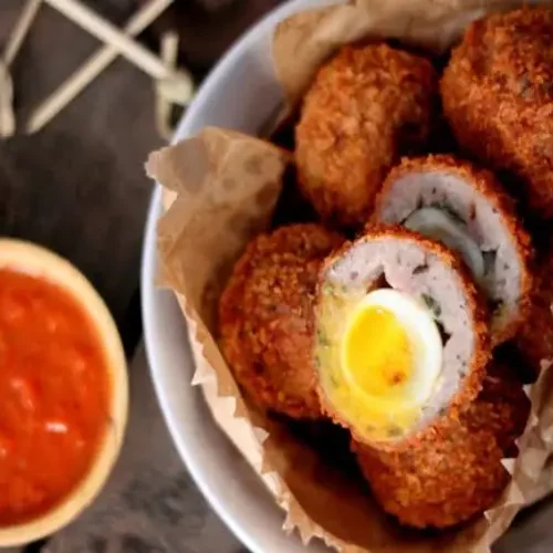 Receita de Ovos Escoceses Scotch Quail's Eggs