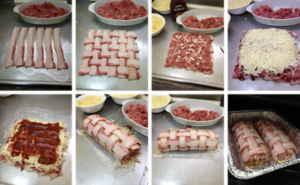 Receita de Rocambole de Carne de Porco com Bacon passos