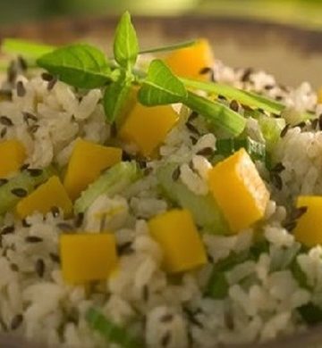 Receita de Arroz Integral com Salteado de Abóbora Light